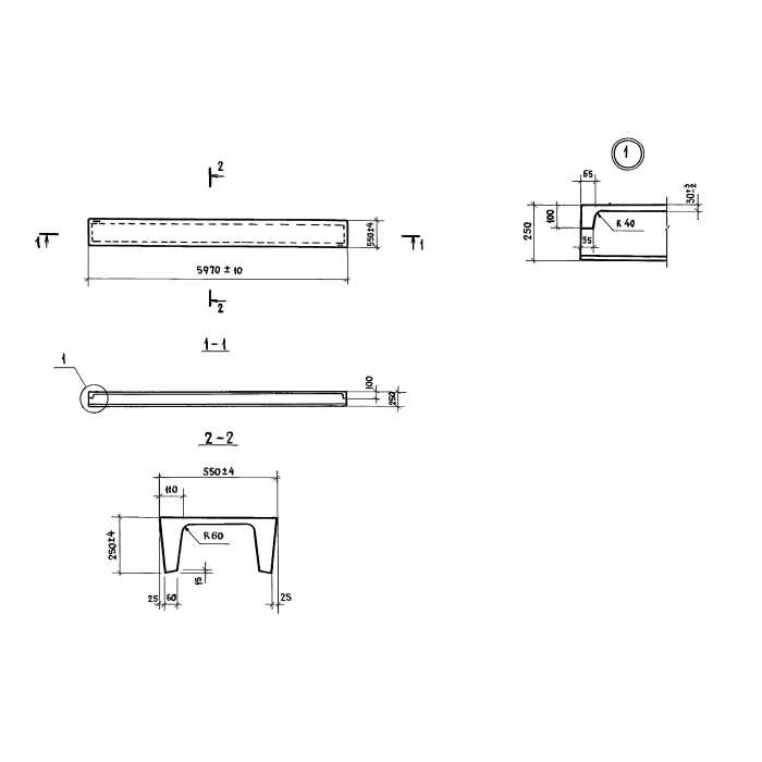 Плита перекрытия 1ПДС6-1